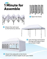 Quictent 10x20 Pop up Canopy with Sidewalls, Heavy Duty Enclosed Instant Canopy Tents for Parties and Wedding, Higher Top to Speed up Water, Bonus Weight Bags, White Quictent