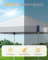 BPS 12x12 ft Pop Up Canopy with Portable Wheeled Carry Bag, Easy Set Up Outdoor Sun Shade Canopy Tent with 8 Stakes, 4 Ropes, 4 Weight Bags for Events, Parties, Camping BPS