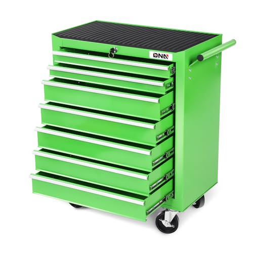 DNA MOTORING 7-Drawer Rolling Tool Cabinet Chest with Keyed Locking System Non-Slip Mat, for Garage Warehouse Workshop, Green, TOOLS-00399 DNA MOTORING