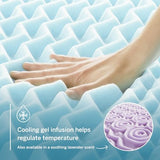 LUCID 2 Inch Gel Memory Foam Mattress Topper, Full size – 5 Zones – Cooling Gel Infusion – CertiPur Certified Foam LUCID