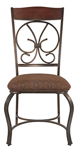 Signature Design by Ashley Glambrey Old World Dining Chair with Cushion, 4 Count,, Brown - WoodArtSupply