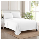 King Size Sheets - Breathable Luxury Bed Sheets with Full Elastic & Secure Corner Straps Built In - 1800 Supreme Collection Extra Soft Deep Pocket Bedding Set, Sheet Set, King, White Sweet Home Collection