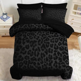 Nesker 7 Pcs Comforter Set King Size, Leopard Print Wild Animal Bedding Set for Kids and Adults, Black Grey African Cheetah Wildlife Bed Sheet Sets with Fitted Sheet 2 Pillowcases & 2 Shams Nesker