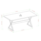 Walker Edison Harrold Modern Farmhouse X Leg Dining Table, 72 Inch, Rustic Oak Walker Edison