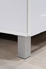 HODEDAH IMPORT Tall Standing Kitchen Cabinet with Top and Bottom Enclosed Cabinet Space, 1-Drawer, Large Open Space for Microwave in White Hodedah