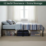 Twin Size Bed Frame, 14 Inch Metal Platform Bed Frames with Heavy Duty Steel Slat Support, No Box Spring Needed, Easy Assembly, Under Bed Storage SageNest