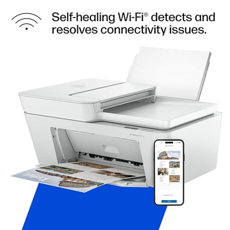 HP DeskJet 4227e Wireless All-in-One Color Inkjet Printer, Scanner, Copier, Best-for-Home, 3 Month Instant Ink Trial Included, AI-Enabled (6W7F0A) HP