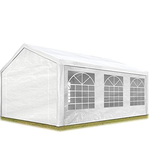 TOOLPORT Party Tent 13x20 ft Canopy PE 350 N Tarpaulin 100% Waterproof White Garden Tent TOOLPORT