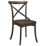 Acme Kaelyn Wooden Side Chair in Dark Oak and Black Set of 2 Acme