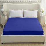 Mocassi Queen Fitted Sheet - Deep Pocket Cooling Sheets up to 16 inch - Hotel Luxury 1800 Premier - Softest Sheets - Wrinkle Resistant - 1 Single Bottom Fitted Sheet, Queen, Imperial Blue Mocassi