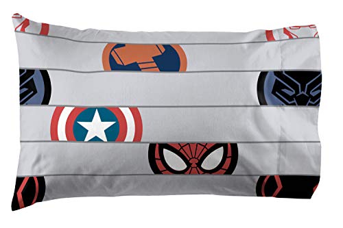 Jay Franco Kids Sheet Set with Fitted, Flat Sheets & Pillow Cover - Ultra-Soft Bedding with Pillowcase for Room Decor, Gray - Avengers, 3 Piece Twin Jay Franco