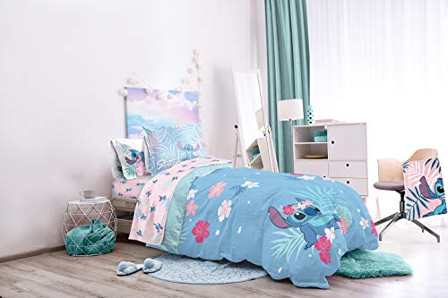 Disney Lilo & Stitch Paradise Dream Twin Comforter & Sham Set - Super Soft Kids Reversible Bedding - Fade Resistant Microfiber (Official Disney Product) Jay Franco