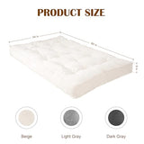 8" Futon Mattress Full Size, Floor Mattress for Adults, Foldable Sofa Couch Bed with Shredded Foam Filling, Comfy Sleeping Mat for Guest, Camping, Dorm, White(Frame Not Included), 54" x 80" Bliss Homey