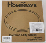 Lazy Susan Organizer Homerays 9 Inch Non-Skid Bamboo Lazy Susan for Kitchen Rotating Spice Rack for Kitchen Cabinet, Wood Turntable for Kitchen Countertop Organizer Homerays