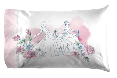 Jay Franco Kids Sheet Set with Fitted, Flat Sheets & Pillow Cover - Ultra-Soft Bedding with Pillowcase for Room Decor, Pink - Disney Princess, 4 Piece Full Jay Franco