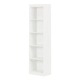 South Shore Axess 5-Shelf Narrow Bookcase, Pure White South Shore