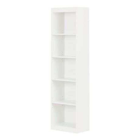 South Shore Axess 5-Shelf Narrow Bookcase, Pure White South Shore