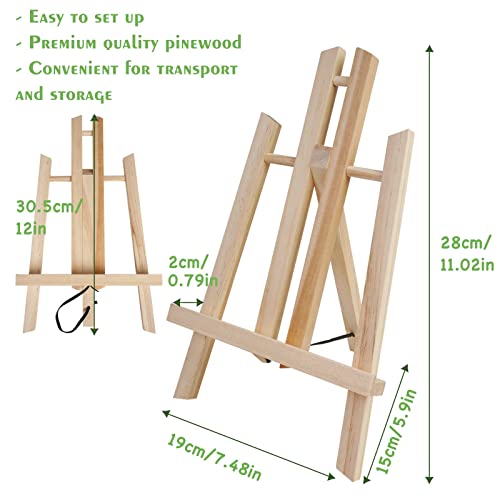 CONDA 12 Pack 11.8" Tabletop Easel, Portable A-Frame Tripod Tabletop Easel Set for Painting Party & Displaying Canvases, Photos, Display Tripod Holder Stand for Students Kids Beginners conda