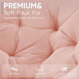 DUMOS Comfy Saucer Chair, Faux Fur Lounge Seasting XL Circle Chair for Bedroom, Dorm & Gaming, Foldable Fashion Accent Seat for Small Spaces, Folding Moon/Mushroom/Round Oversized Style
