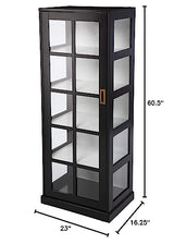 SEI Furniture 24 inches Long Burland Tall Curio Cabinet, Game Room with Open Concept Living Space Transitional Style, Black SEI Furniture
