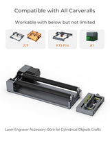 Carverall Rotary Roller with Bracket, Y-axis Rotary Roller 360° Rotation for Cylindrical Objects, Tumbler, Cups, Bottles, Pens, Wine, Laser Rotary Aattachment for Carverall Laser Engraver and Cutter Carverall