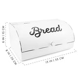AuldHome White Bread Box; Farmhouse Vintage Enamelware Countertop Bread Bin AuldHome Design