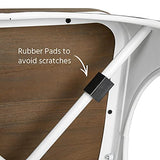 Yaheetech Set of 4 Metal Dining Chairs with Wood Seat Metal Side Chairs Kitchen Chairs with Back Bistro Café Trattoria Kitchen, Distressed White Yaheetech