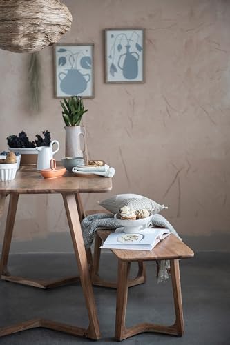 Creative Co-Op Stoneware Bowl w Reactive Glaze, White Creative Co-Op