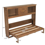 KALALLA Twin Size Horizontal Murphy Bed with 2 Storage Cabinets and Drawer, Murphy Bed Cabinet with 2 Outlets & 2 USB Ports for Kids, Boys, Girls, Adults, No Box-Spring Needed, Space Saving, Wood KALALLA