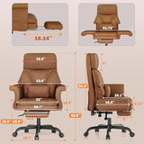 ELABEST C39 Cross Legged Office Chair with Footrest & Convertible Armrests-Pet-Friendly Criss Cross Home Desk Chair, Ergonomic Big and Tall Executive Chair with Lumbar Pillow ELABEST