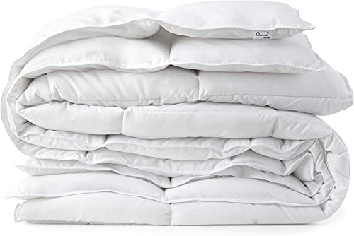 Chezmoi Collection All Season Down Alternative Comforter - Plush Microfiber Fill - Box Stitch Quilted - Duvet Insert with Corner Tabs (Oversized King, White) Chezmoi Collection
