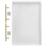 RESINWORLD 14" x 9" x 0.5" XL Large Rectangle Mold, Sturdiness Deep Serving Tray Mold with Gold Handles, Wedding Flower Mold for Resin ResinWorld