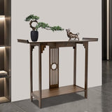 REHOUPTU Sofa Tables, Japanese Style Console Sofa Table, Walnut Bamboo Console Table Entryway Narrow Long Console Table Vintage Table Hallway Table with Shelves, Side Table, Display Table REHOUPTU