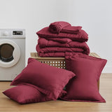 Love's cabin Full Comforter Set Burgundy, 7 Pieces Full Bed in a Bag, All Season Bedding Sets with 1 Comforter, 1 Flat Sheet, 1 Fitted Sheet, 2 Pillowcase and 2 Pillow Sham Love's cabin