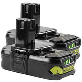 ARyee 3000mAh P102 18V Lithium Battery Replacement for 18Volt Ryobi Tools ONE+ P100 P103 P104 P105 P107 P108 P109 P190, 2 Pack ARyee