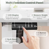 40 x 24 in Electric Standing Desk - Memory Height Adjustable Ergonomic Sit-to-Stand Rising Computer Table Gaming Workstations with 2 Hooks and Wire Hole for Home Office, White SageNest