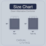 Casual Living Twin XL Duvet Insert Comforter Cooling Blanket Lightweight Hypoallergenic Reversible White Comforter Fluffy Bedding Down Alternative Washable for College Dorm Essentials, Twin XL, White CASUAL LIVING