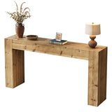 Tribesigns 63-Inch Solid Wood Console Sofa Table, Farmhouse Long Entryway Table Behind Couch for Living Room, Entrance, Hallway, Foyer, Easy Assembly (Light Brown) Tribesigns