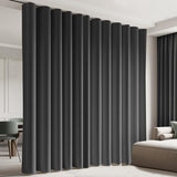 Cbsroro Room Divider Curtains, Blackout Ceiling Track Curtains with Hooks Wall Dividers for Bedroom Living Room Separation Office Privacy Partition, Noise Reduction, W100 × L84 Inch,1 Panel, Black cbsroro