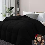 DOWNCOOL Comforters Full Size, Duvet Insert,Black All Season Duvet, Lightweight Quilt, Down Alternative Hotel Comforter with Corner Tabs (Black, Full 82x86 Inches) DOWNCOOL