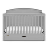 Graco Bellwood 5-in-1 Convertible Crib with Drawer (Pebble Gray) - GREENGUARD Gold Certified, Full-Size Storage Drawer, Converts to Toddler Bed and Full-Size Bed STORK CRAFT