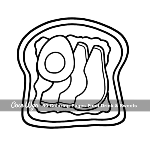 Food Drink & Sweets: Coloring Book for Adults and Kids, Bold and Easy, Simple and Big Designs for Relaxation Featuring a Variety of Foods, Drinks, Desserts and Fruits (Bold & Easy Coloring) Coco Wyo LLC