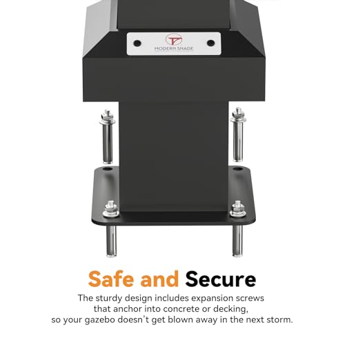 Modern Shade 10' x 10' Hardtop Gazebo Metal Gazebo Outdoor with 4 LED Lights Permanent Pavilion Hard Top Gazebo with Galvanized Steel Roof & Frame Patio Gazebo for Backyard, Deck, Garden, Lawn Modern Shade Outdoor Living Spaces