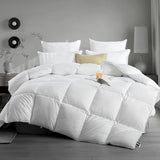 KUSNUG Hotel Luxury Down Fibers Comforter Twin Size - All Season Duvet Insert with Egyptian Cotton Blend Shell, High Fill-Power Hypoallergenic Fluffy Down Feather Fibers Filled, White 68x90 Inch KUSNUG