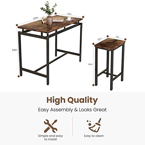 Recaceik 5-Piece Modern Wood Dining Table Set for Small Spaces - Perfect for Kitchen, Breakfast Nook, and Living Room Recaceik