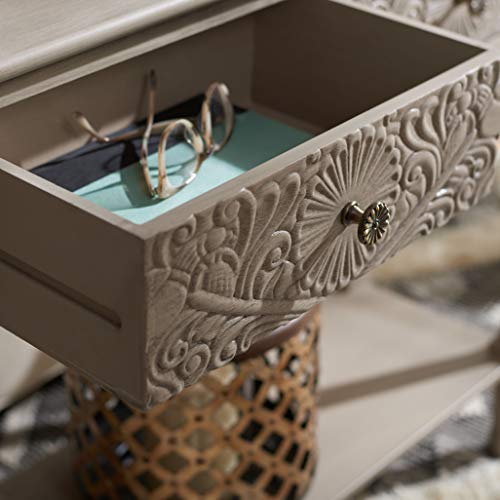 SAFAVIEH Home Collection Josie Greige 2-Drawer Console Table SAFAVIEH