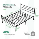 Novilla Full Size Bed Frame with Headboard and Footboard, 14 Inch Metal Platform Bed Frame, Under Bed Storage, Strong Metal Slats Support, Mattress Foundation No Box Spring Needed Novilla