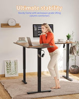 YIHAYO L Shaped Standing Desk Adjustable Height, 63 x 55 Inches Electric Corner Standing Desk with Splice Board, Computer Desk for Home Office, Rustic Brown YIHAYO