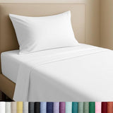 California Design Den Twin Sheets Set - Natural 100% Cotton Sheets with 12" Pockets, Soft Sateen Weave, Breathable and Durable Bedding Set for Dorm Rooms, College (White) California Design Den