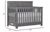 Evolur Belmar Flat 5-in-1 Convertible Crib in Rustic Grey, Features 3 Mattress Height Settings, Greenguard Gold Certified, Made of Kiln-Dried Hardwood Evolur